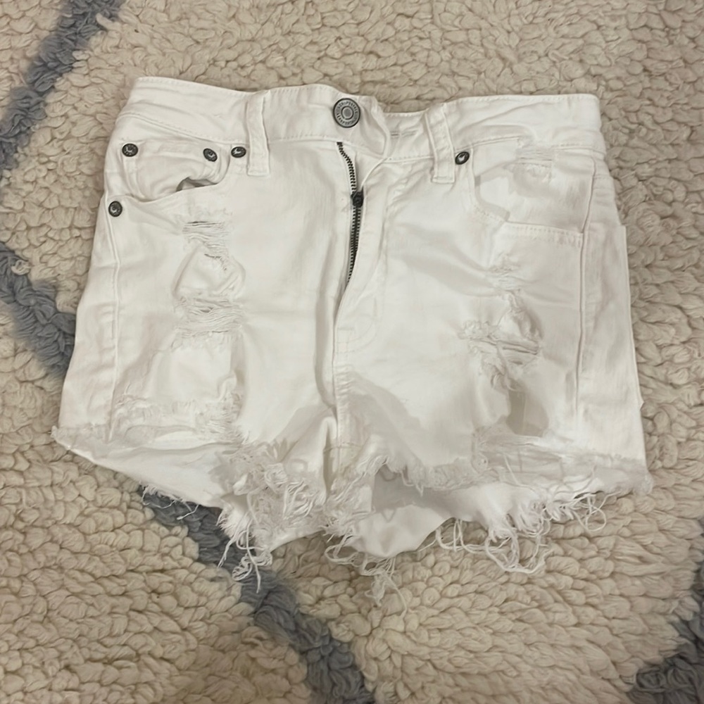 white jean shorts
